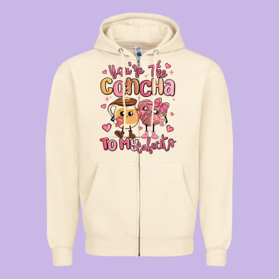 Youre The Concha To My Cafecito Mexican Pan Dulce Zipper Hoodie Designed By Maliassmallbusiness