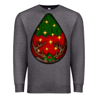 Charcoal Heather Christmas  teardrop Premium Sweatshirt - BundleAndBundleShop