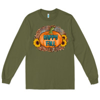 Army Green happy fall Long Sleeve Tee - AdoDesignShop