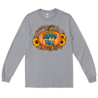 Heather Grey happy fall Long Sleeve Tee - AdoDesignShop