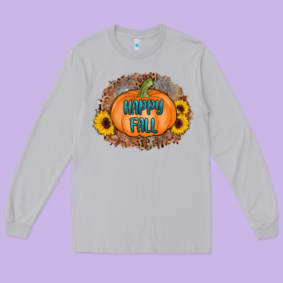 Happy Fall Long Sleeve Tee Designed By Adodesignshop