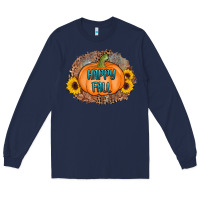 Navy happy fall Long Sleeve Tee - AdoDesignShop