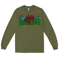 Army Green western cactus leopard and turquoise custom nametext license plate Long Sleeve Tee - Artiststas