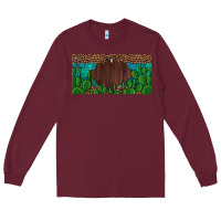 Burgundy western cactus leopard and turquoise custom nametext license plate Long Sleeve Tee - Artiststas