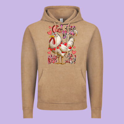 I See You Chicken Me Out Vintage Hoodie Designed By Racoondesign