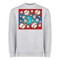 Heather Grey baseball paisley and jean pattern Heavyweight Sweatshirt - JahusDesignShop