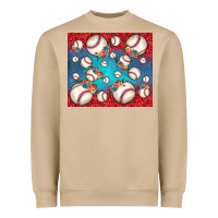 Mushroom baseball paisley and jean pattern Heavyweight Sweatshirt - JahusDesignShop
