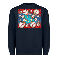 Navy baseball paisley and jean pattern Heavyweight Sweatshirt - JahusDesignShop