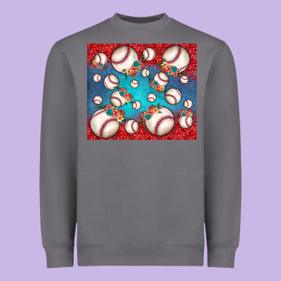 Baseball Paisley And Jean Pattern Heavyweight Sweatshirt Designed By Jahusdesignshop
