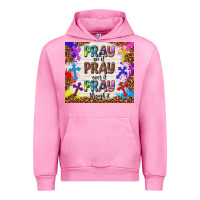 Fuchsia Pink pray on it pray over it pray through it Urban Hoodie - TumblerDesignByShophia