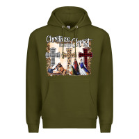 Army Green Christmas Begins With Christ Premium Hoodie - Bettercallsaul
