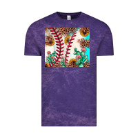 Cloud Purple baseball leopard turquoise cactus sunflower Vintage Tee - JahusDesignShop