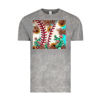 Cloud Rock baseball leopard turquoise cactus sunflower Vintage Tee - JahusDesignShop