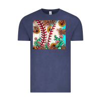 Vintage Denim baseball leopard turquoise cactus sunflower Vintage Tee - JahusDesignShop