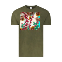 Vintage Olive baseball leopard turquoise cactus sunflower Vintage Tee - JahusDesignShop