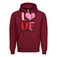 Burgundy love never fails valentine s day Zipper Hoodie - MaliasSmallBusiness