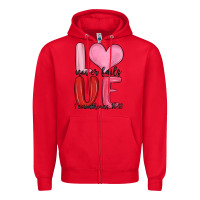Red love never fails valentine s day Zipper Hoodie - MaliasSmallBusiness