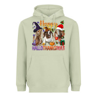Matcha Happy Hallothanksmas Goats Heavyweight Hoodie - BundleAndBundleShop
