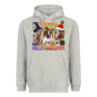 Moon Dust Happy Hallothanksmas Goats Heavyweight Hoodie - BundleAndBundleShop