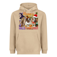 Mushroom Happy Hallothanksmas Goats Heavyweight Hoodie - BundleAndBundleShop