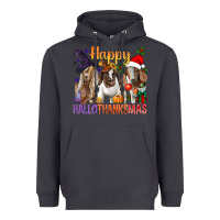 Smoke Happy Hallothanksmas Goats Heavyweight Hoodie - BundleAndBundleShop
