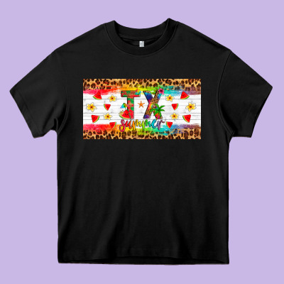 Texas Summer License Plate Heavy Core Tee Designed By Artiststas