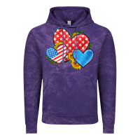 Cloud Purple usa flag hearts with sunflower Vintage Hoodie - HRA Design Shop