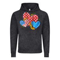 Vintage Black usa flag hearts with sunflower Vintage Hoodie - HRA Design Shop