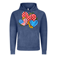 Vintage Denim usa flag hearts with sunflower Vintage Hoodie - HRA Design Shop