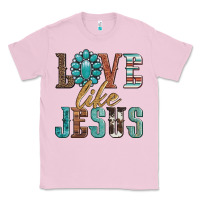 Bubblegum Pink love like jesus Classic Tee - Artiststas