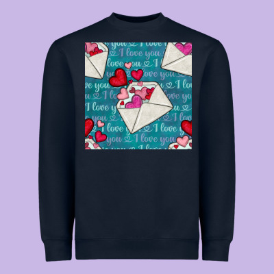 Valentines Day Envelope With Hearts Heavyweight Sweatshirt Designed By Bundleandbundleshop