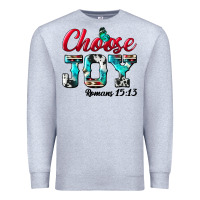 Heather Grey Choose Joy Premium Sweatshirt - BundleAndBundleShop