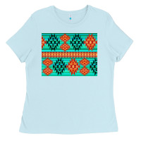 Baby Blue aztec pattern background 3200x2400 Ladies Tee - AdoDesignShop