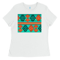 White aztec pattern background 3200x2400 Ladies Tee - AdoDesignShop