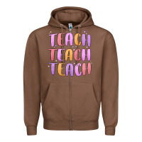 Chestnut teach teach varsity Zipper Hoodie - MaliasSmallBusiness