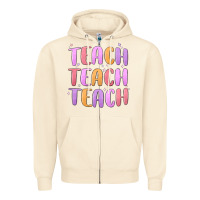 Sandshell teach teach varsity Zipper Hoodie - MaliasSmallBusiness