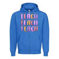 True Royal teach teach varsity Zipper Hoodie - MaliasSmallBusiness