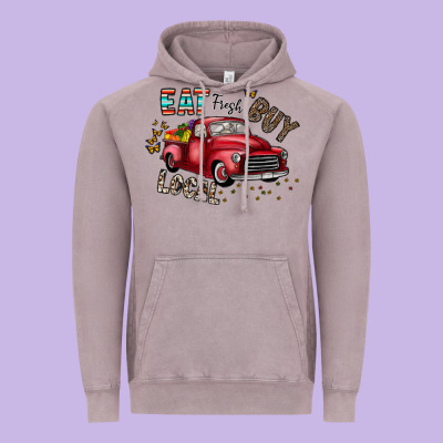Eat Fresh Buy Local Vintage Hoodie Designed By Cowhidedigitalart