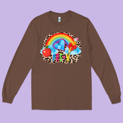 Back To School Pre K 3200x2400 Long Sleeve Tee Designed By Adodesignshop