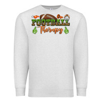 Oatmeal Heather football therapy Premium Sweatshirt - BundleAndBundleShop