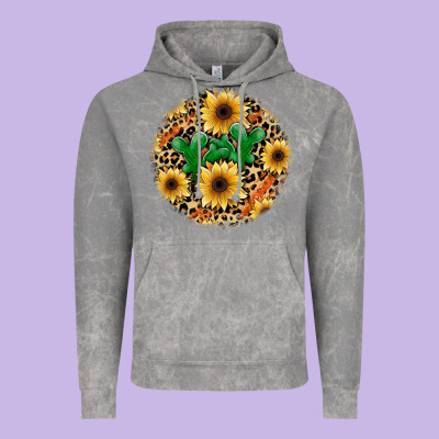 Leopard Cactus Sunflower Vintage Hoodie Designed By Jahusdesignshop