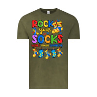 Vintage Olive rock your  world down syndrome Vintage Tee - Artiststas