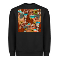 Black football hereford sunflower seamless pattern Heavyweight Sweatshirt - JahusDesignShop