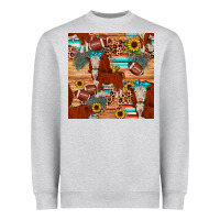 Heather Grey football hereford sunflower seamless pattern Heavyweight Sweatshirt - JahusDesignShop