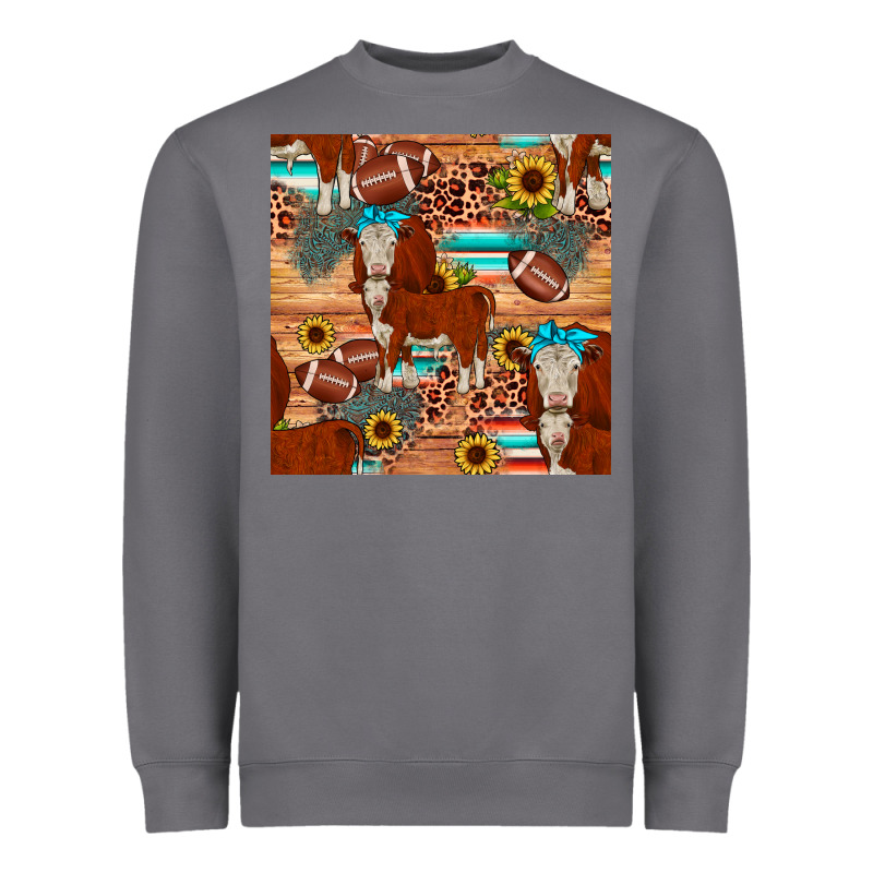 Football Hereford Sunflower Seamless Pattern Heavyweight Sweatshirt by JahusDesignShop | Teevron