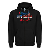 Black happy memorial day Zipper Hoodie - MaliasSmallBusiness