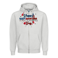 Dove Grey happy memorial day Zipper Hoodie - MaliasSmallBusiness