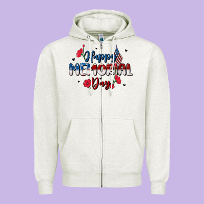 Happy Memorial Day Zipper Hoodie Designed By Maliassmallbusiness