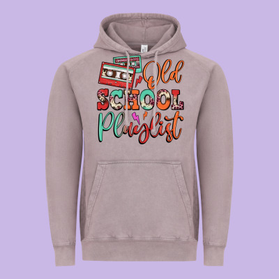 Old School Playlist Cassette Vintage Hoodie Designed By Fadigitalartstudio