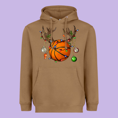 Basketball Horn Christmas Heavyweight Hoodie Designed By Bundleandbundleshop